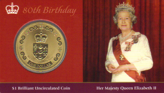 2006 New Zealand Dollar (Queen's 80th Birthday) K000200